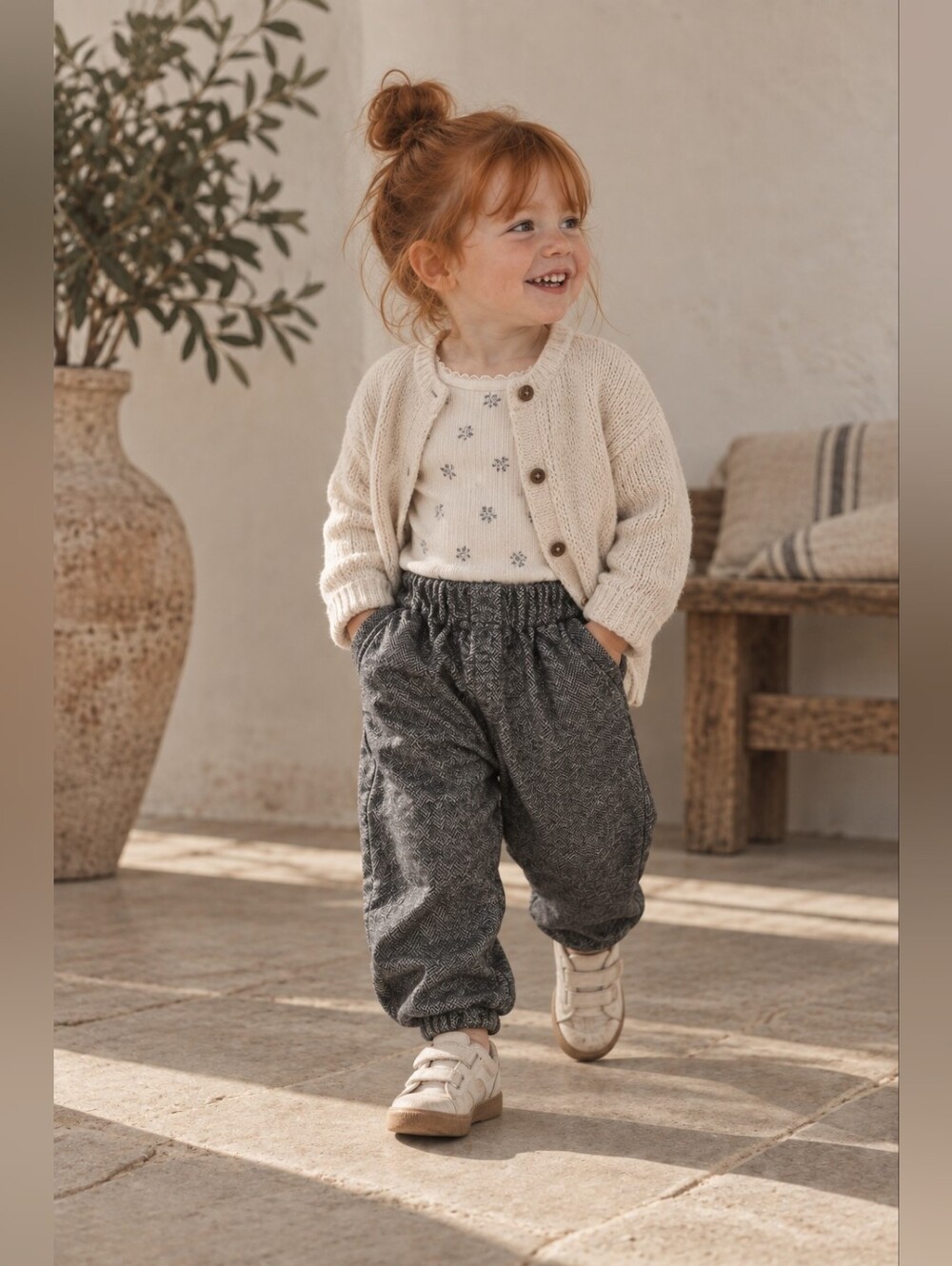 Zara Baby Girl 18-24M Gray Harem Pants Drop Crotch Trousers 92cm